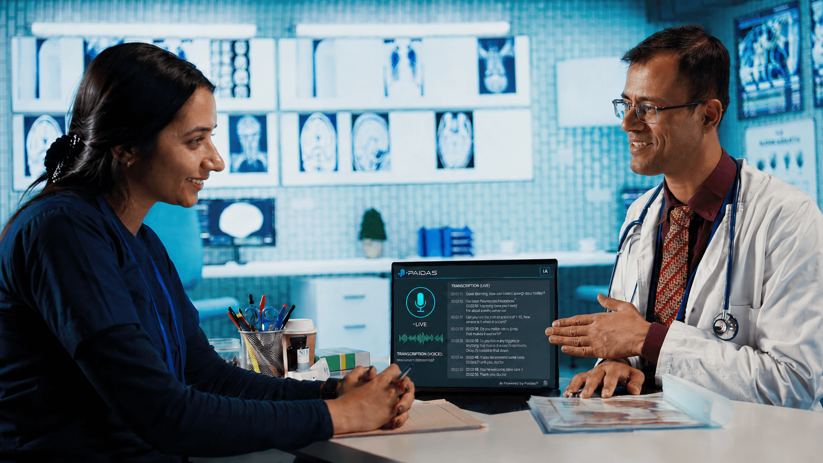 PAIDAS Clinical em uso — profissionais de saúde com a plataforma ativa